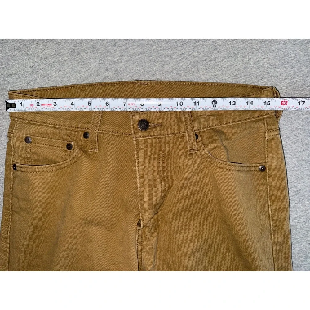 Levi 513 Mens Slim Straight Jeans Pants Khaki Tan Size 30x30 Workwear Streetwear